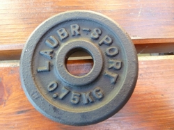 Závaží - kotouč Laubr Sport 0,75kg/25mm ocelové / činky 