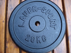 Závaží - kotouč Laubr Sport 20kg/25mm ocelové /činky 